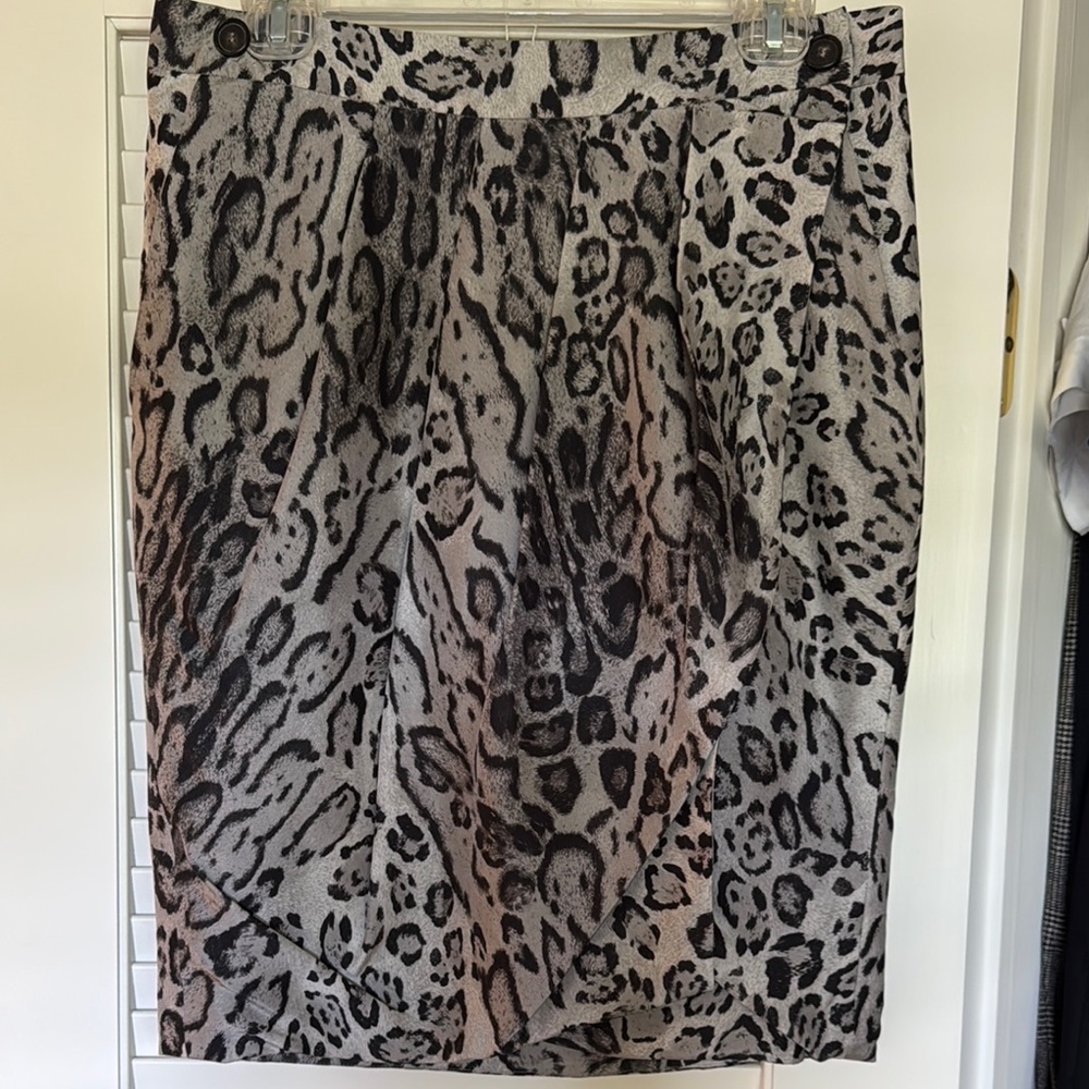 Pauw Amsterdam Black and Cream Animal Print Pencil Skirt